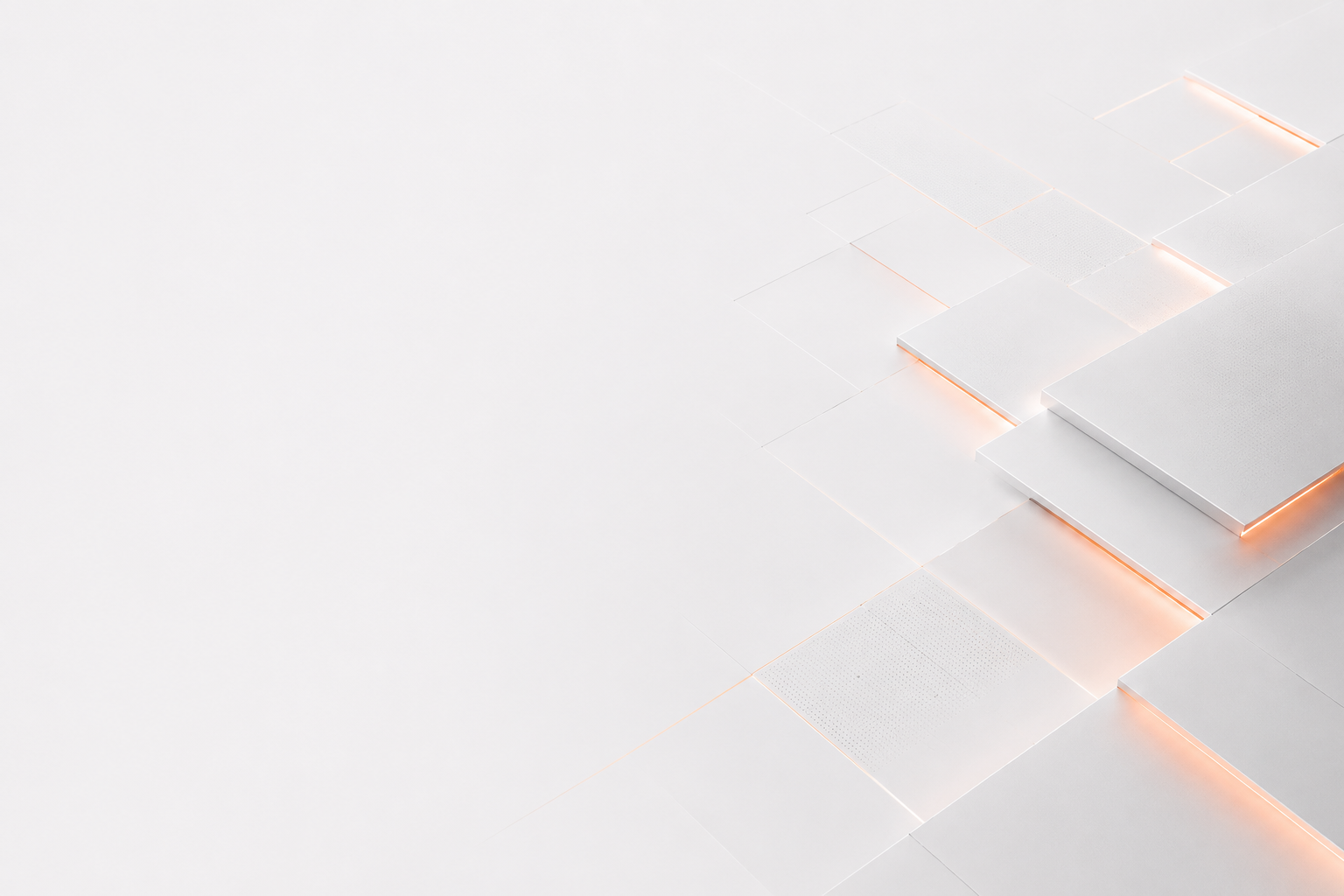 Weiße Fliesen mit orangenem Hintergrundlicht